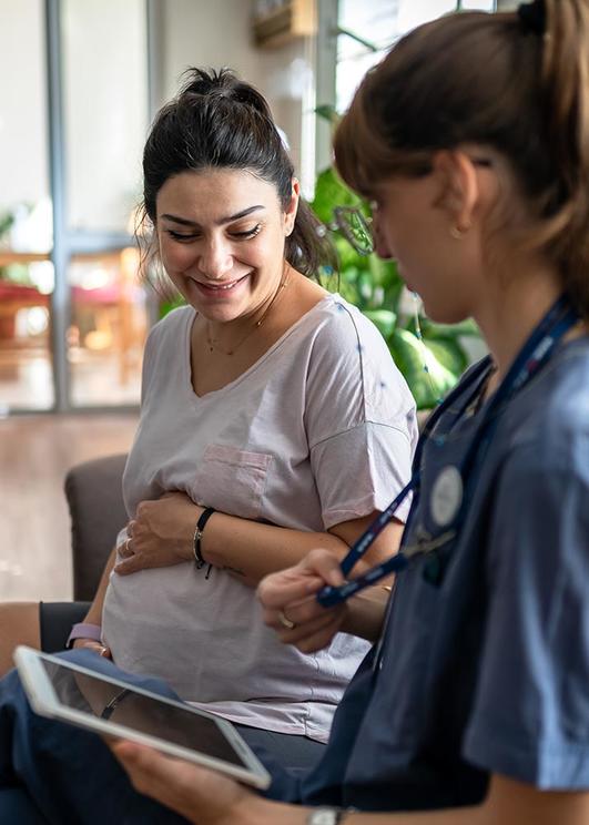 Expecting mother at a babyliveadvice class