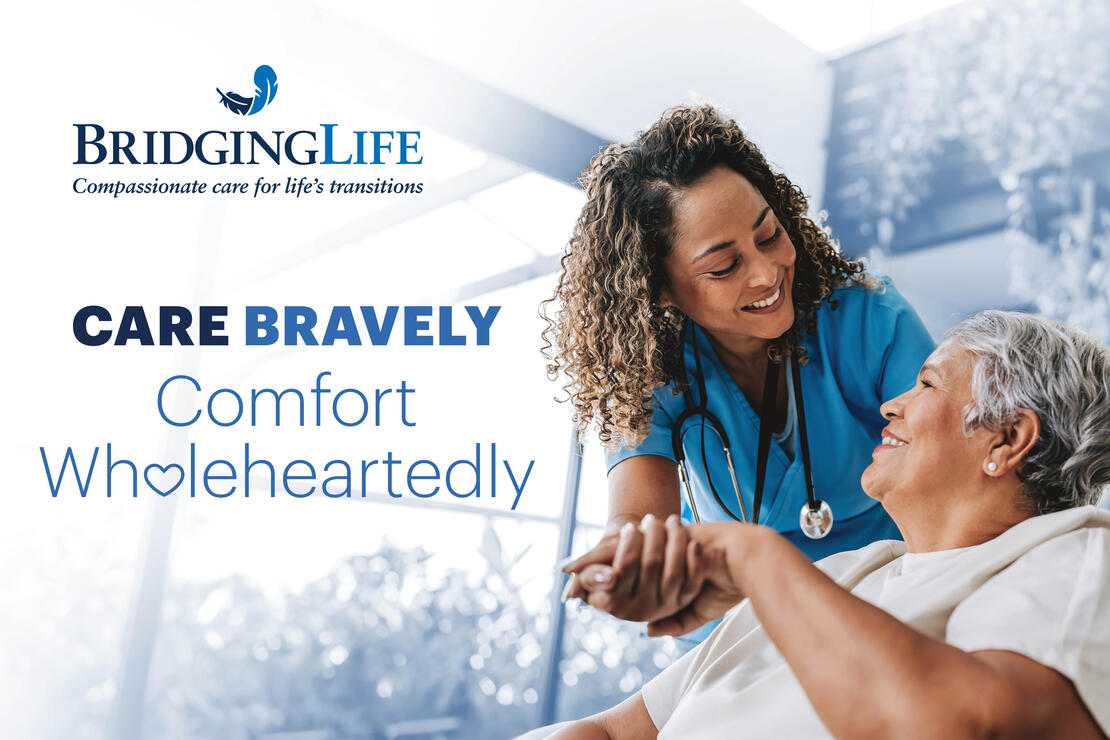 Cover image reading "CARE BRAVELY, Comfort Wholeheartedly"