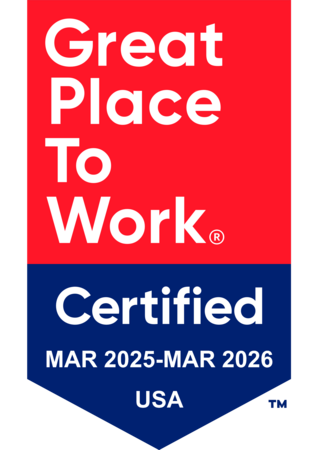 Official Great Place To Work badge for March 2025 - March 2026