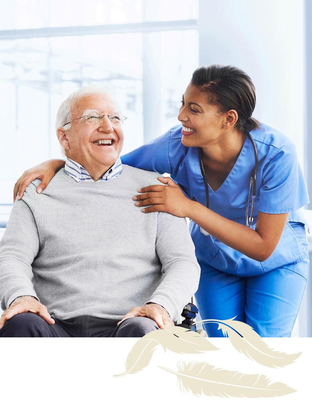 Caregiver with a hospice patient