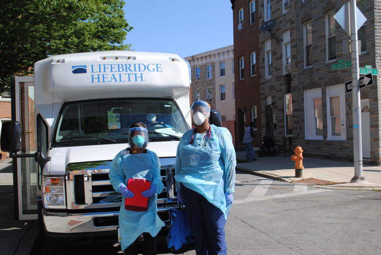 Doctors are with mobile clinic