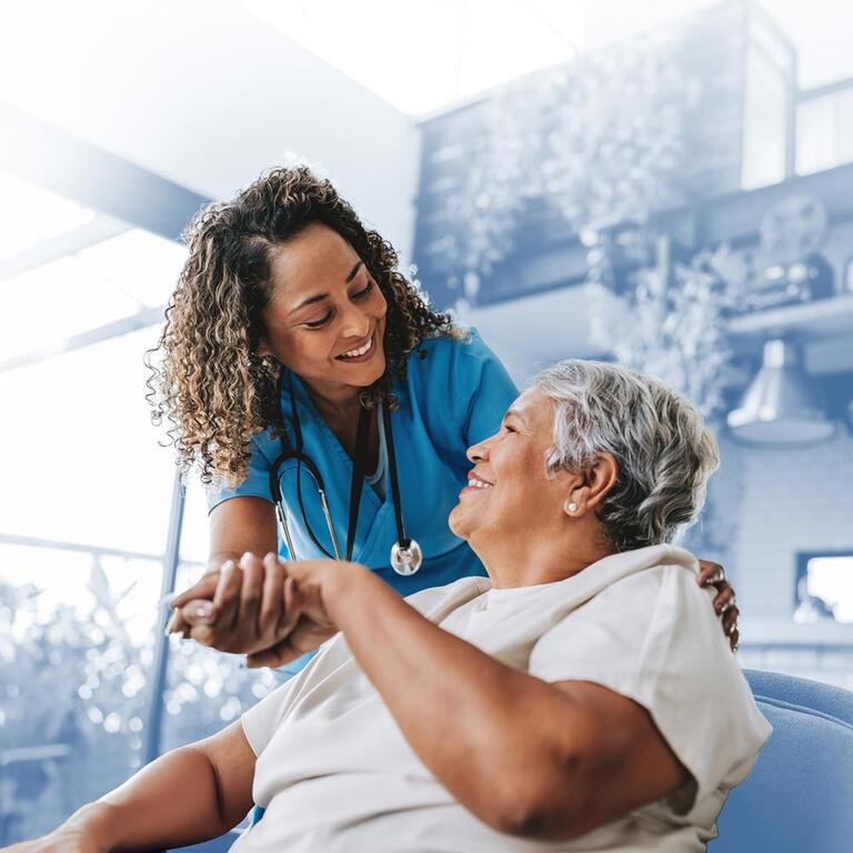 A nurse helping a hospice patient