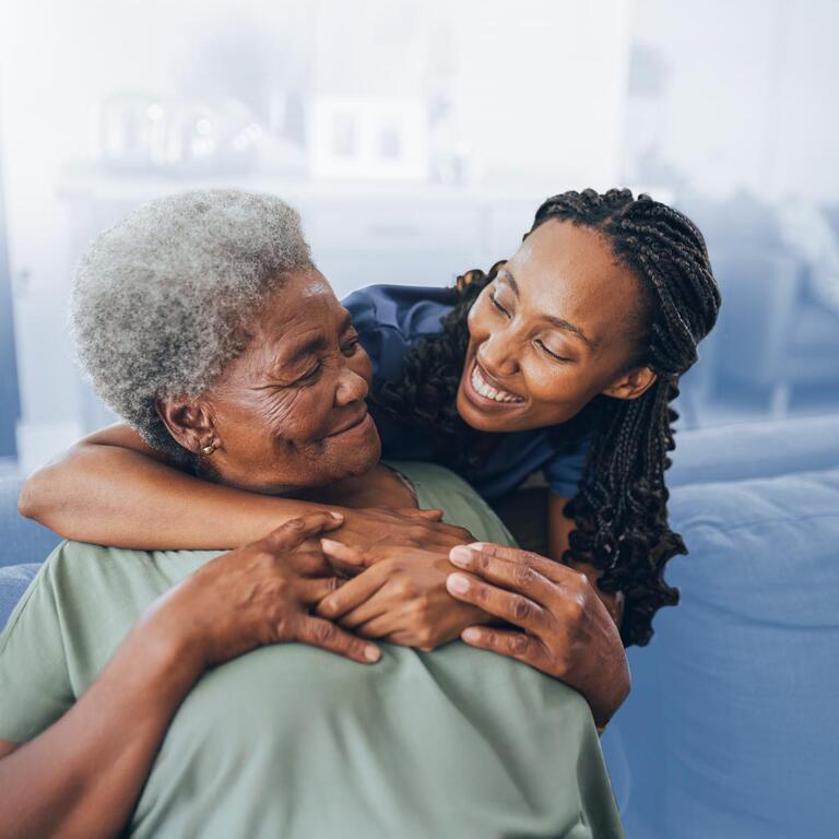 Caregiver with a hospice patient