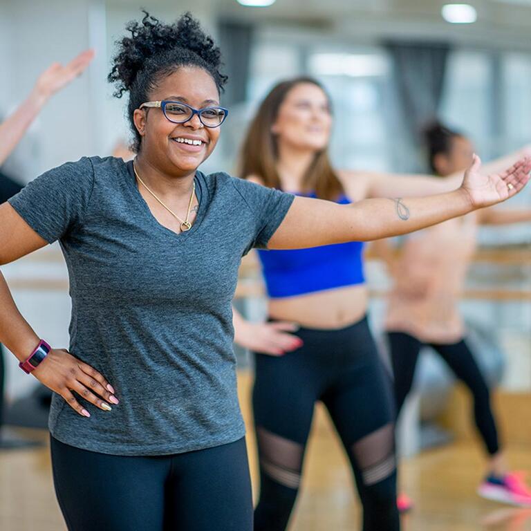 Women exercising in a wellness center