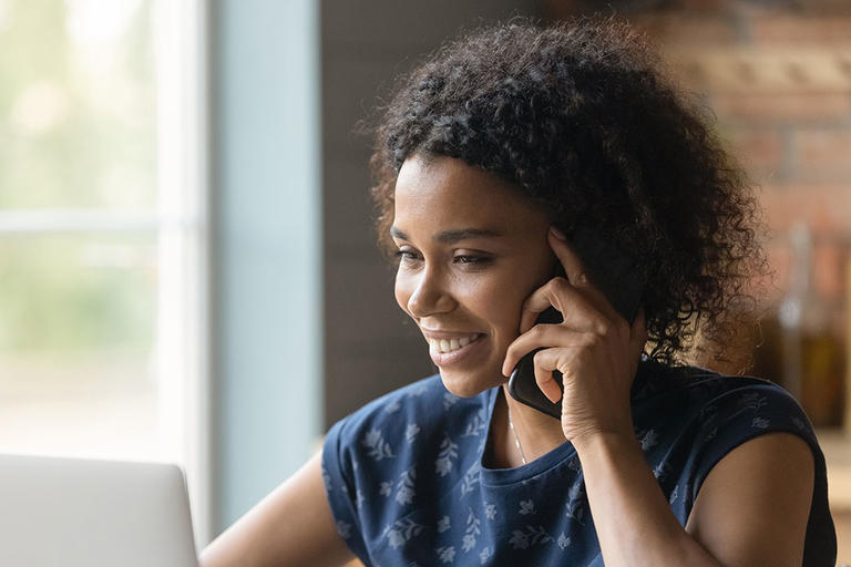 A woman calling on a mobile phone