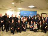 Baltimore County Fire Department and hospital emergency team members who helped save the life of a 20-month-old girl who was not breathing following a car crash.
