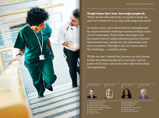Annual report inner spread pages