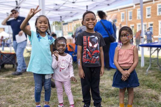 kids with face paintings