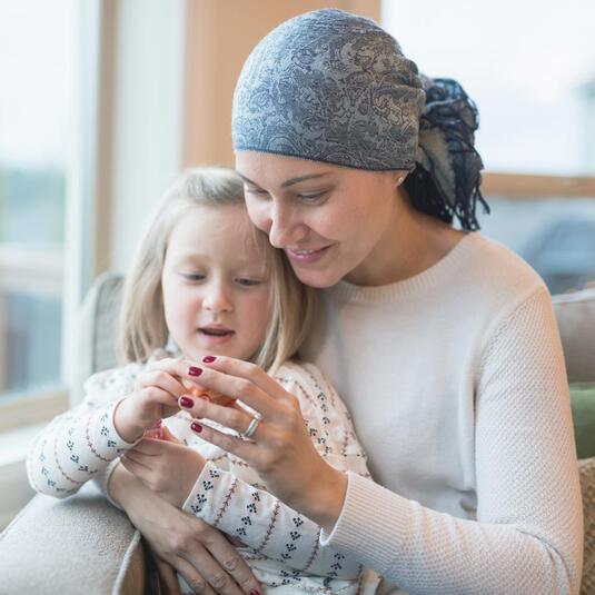 A cancer patient with her daughter