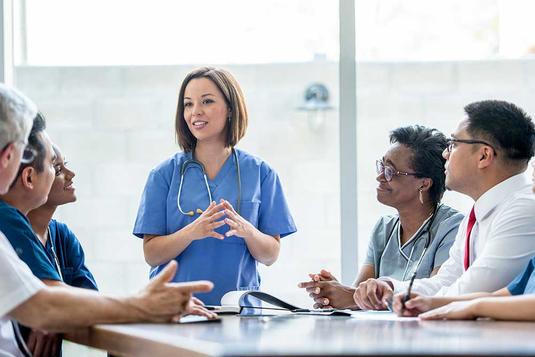 Doctor speaking with a patient