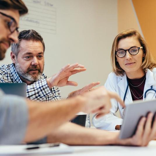 Doctor speaking with a patient