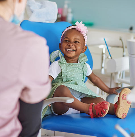 Pediatric patient seeing an oral surgeon