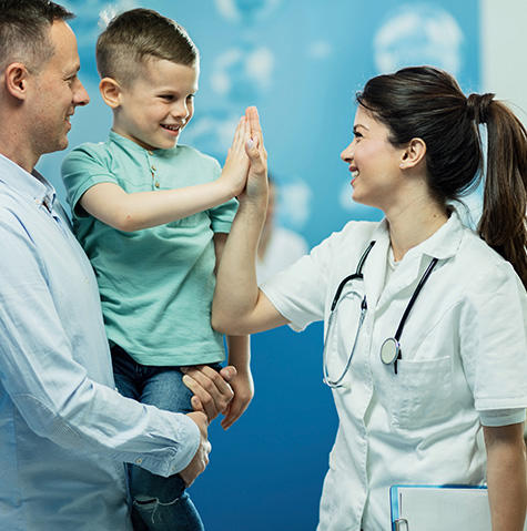 Pediatric patient at an allergy and immunology appointment Pediatric patient at an allergy and immunology appointment