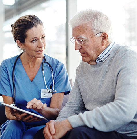 Urology patient with a doctor Urology patient with a doctor