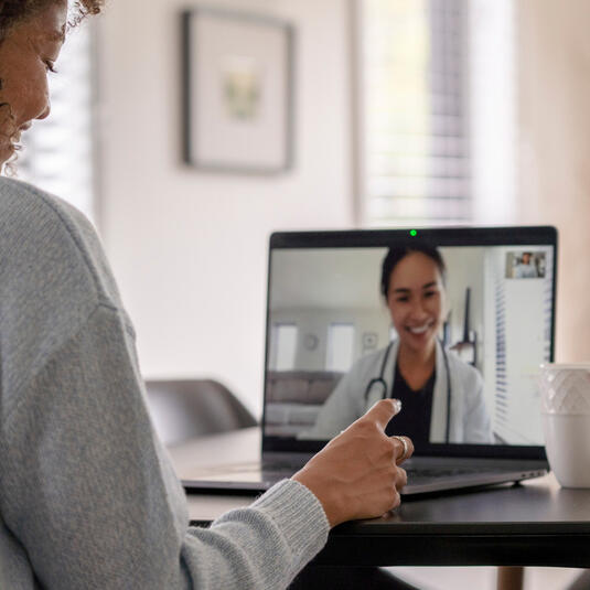 Patient doing a virtual care eVisit