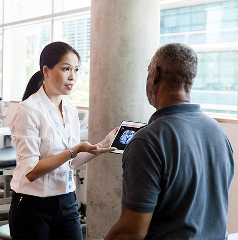 Doctor speaking with a patient