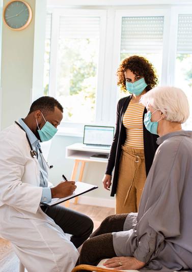 Patients at a Covid Clinic