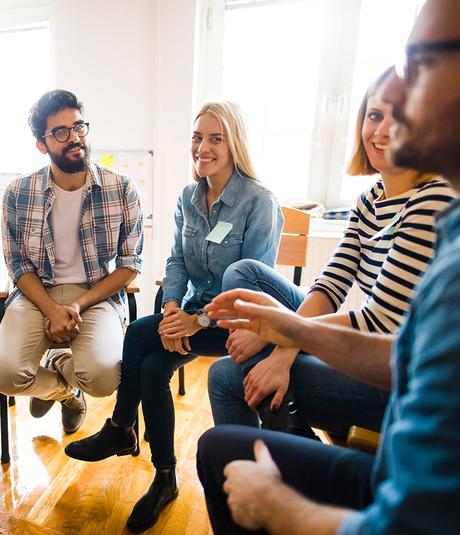 Patients in a digestive care support group