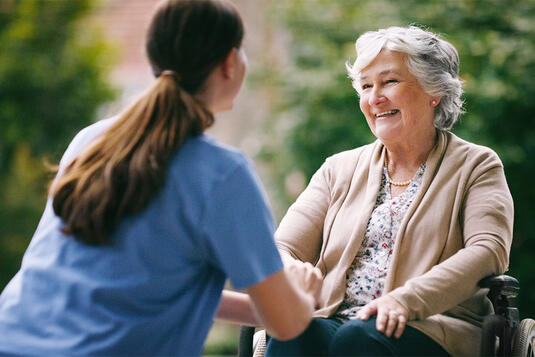 Doctor working with a patient on balance