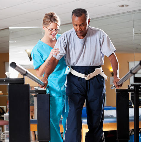 Patient at physical therapy
