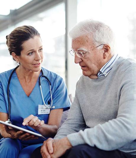 Geriatric patient at an appointment