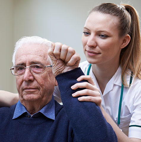 Patient getting post stroke rehab