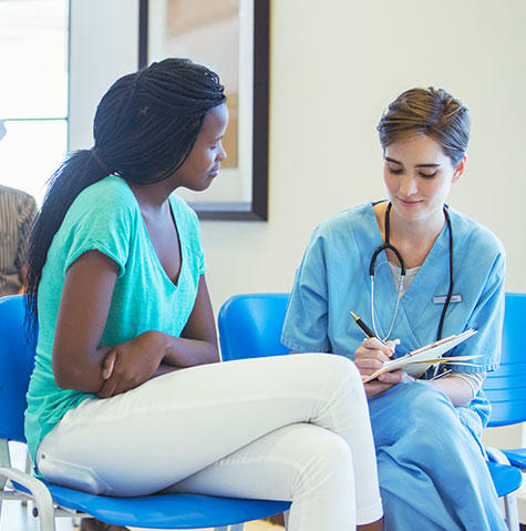 Patient coming into ExpressCare urgent care in Baltimore for care