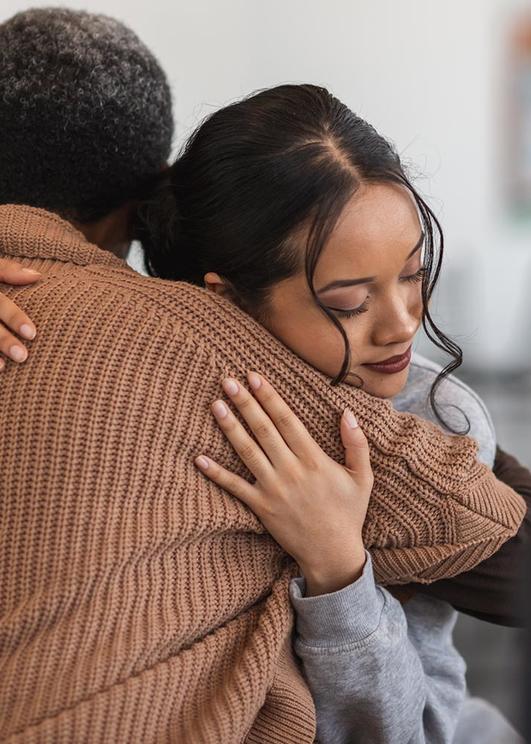 Women getting domestic violence support